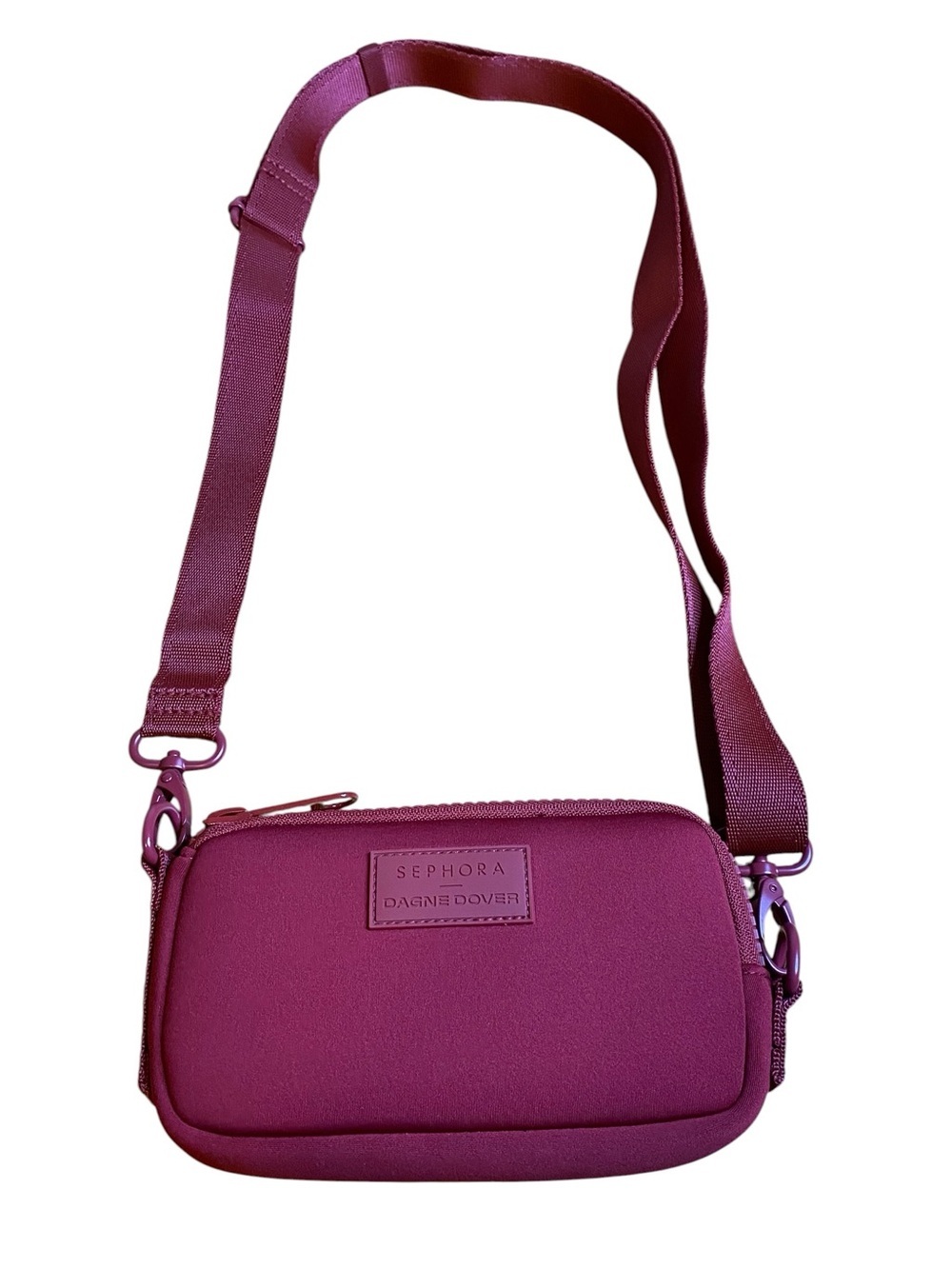 Dagne Dover SEPHORA Limited Edition MARA NEOPRENE Burgundy PHONE SLING Mini Bag